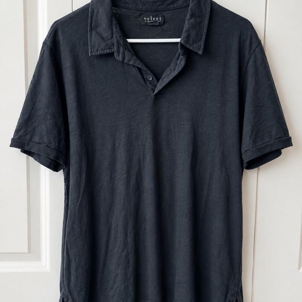 Velvet Men's Black and Navy Polo-shirts